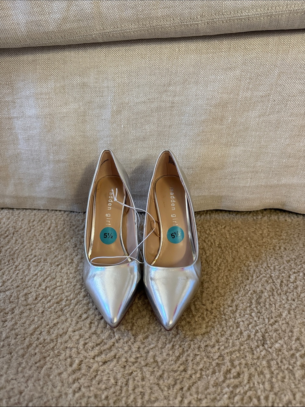 Madden Girl Metallic Silver Pointed Toe Pumps